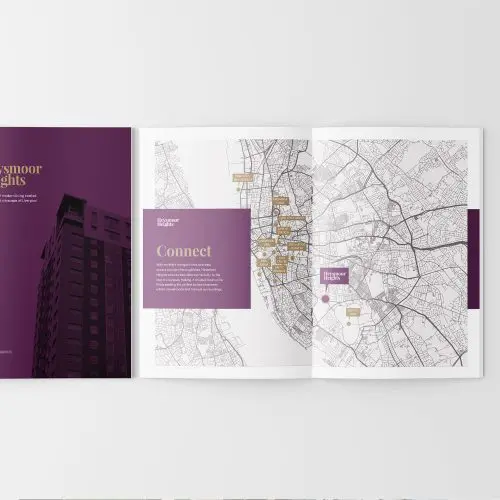 property investment brochure design showing map