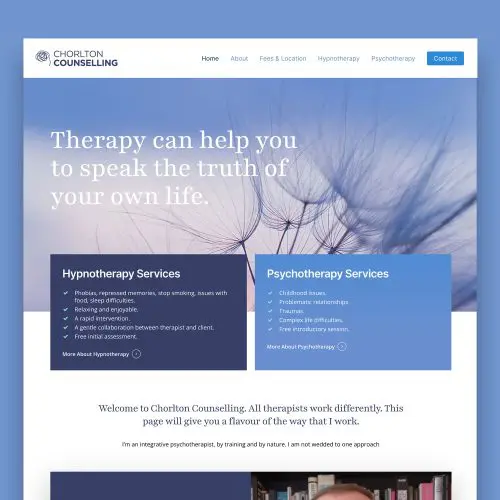 counselling web design for Chorlton based counsellor