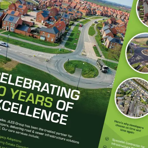 Construction advert design in green