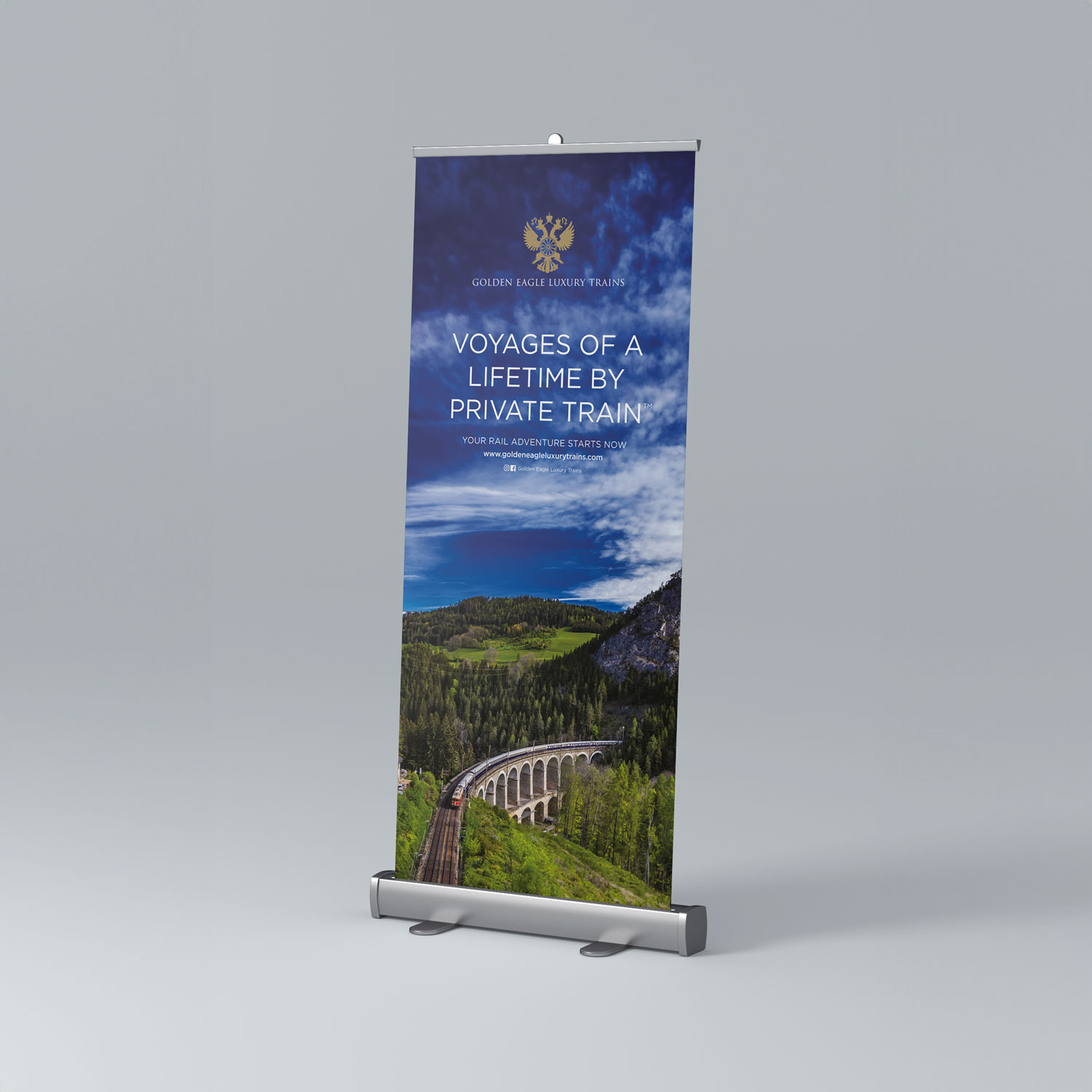 pop up roller banner design for travel company
