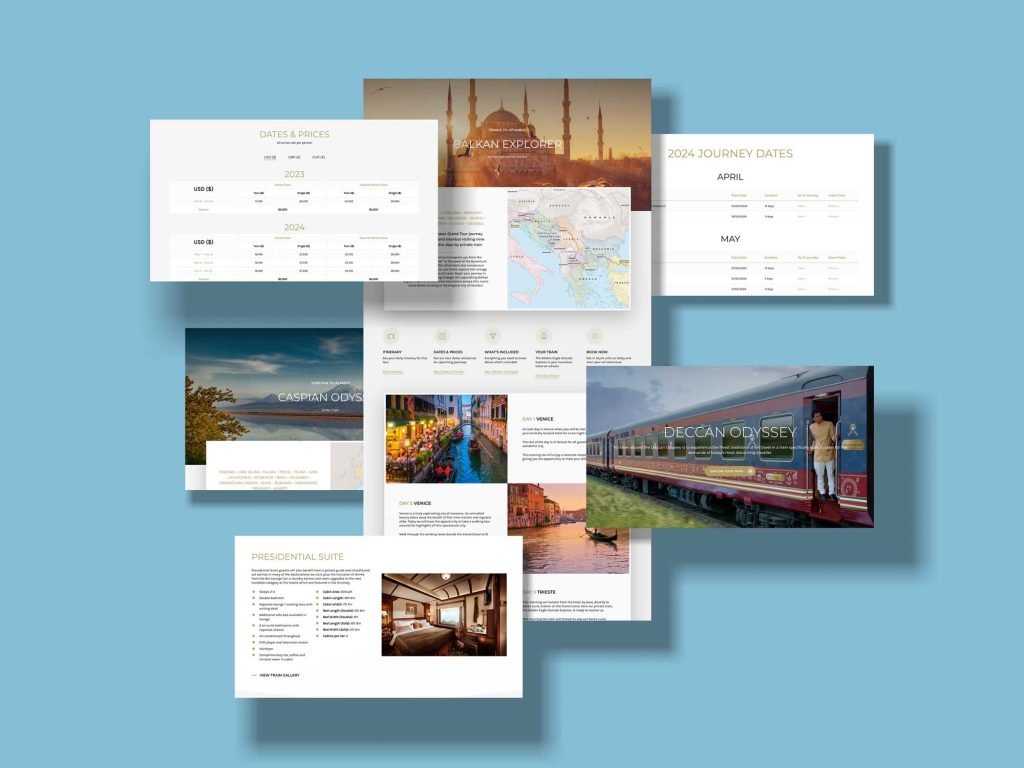 selection of web design pages from a project
