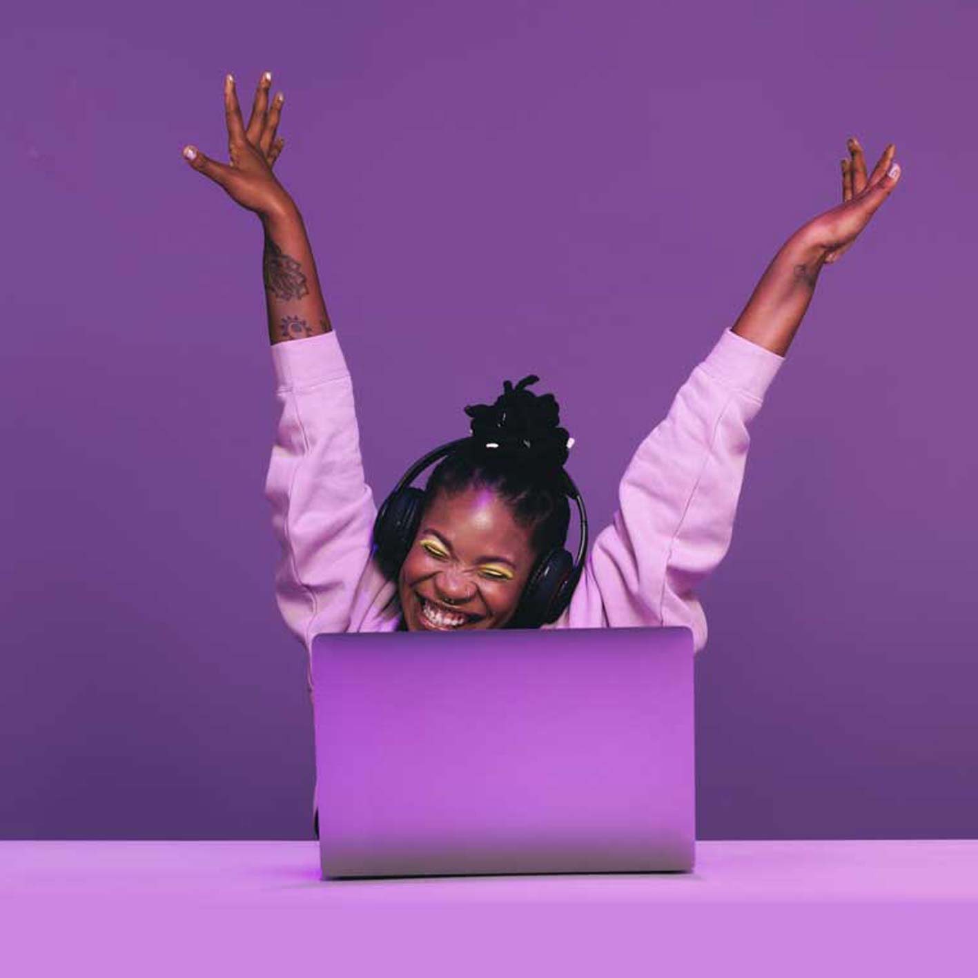 woman celebrating setting up Google Business profile