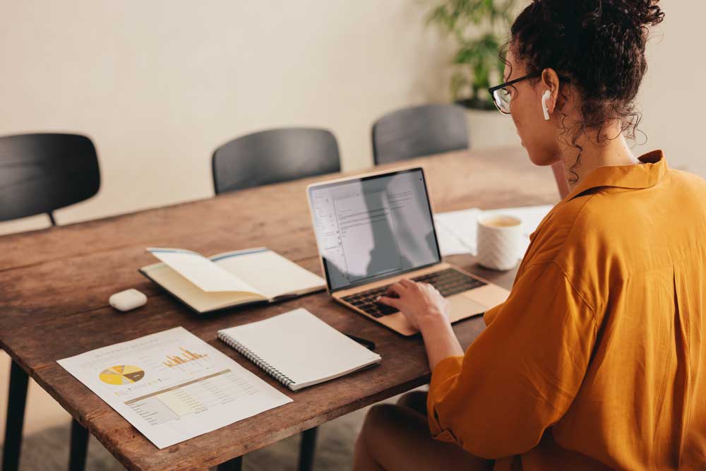 small business owner working from home