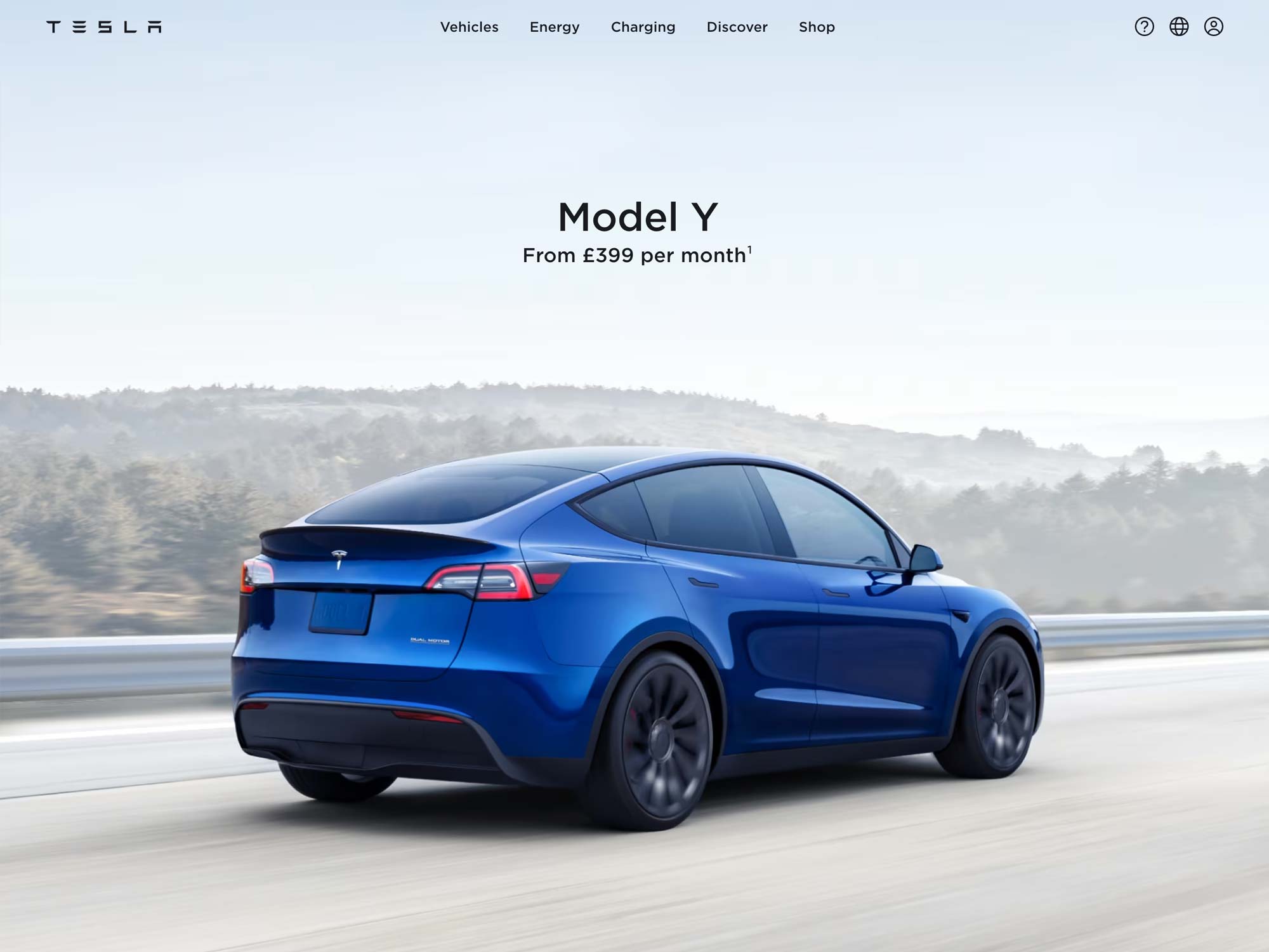 Tesla homepage